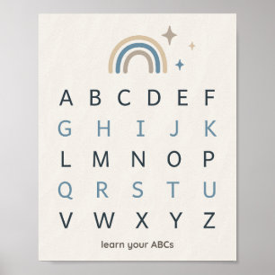 Boho Uppercase Alphabet Print Nursery Wall Art