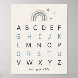 Boho Uppercase Alphabet Print Nursery Wall Art