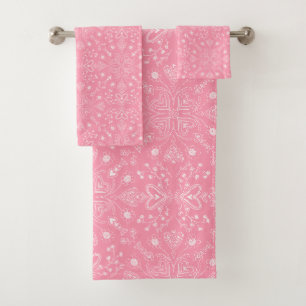 Boho Valentine Garden Mandala bath towel set