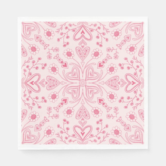 Boho Valentine Garden  Napkin (Front)