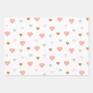 Boho Valentine's Day pastel love hearts Wrapping Paper Sheet