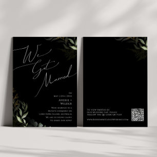 Boho Végétal Or   Faire-part de Mariage Intime Noi