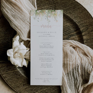 Boho vert menu Fleur sauvage dîner