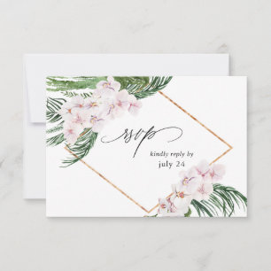 Boho vert Tropical Floral w Repas Carte RSVP 3