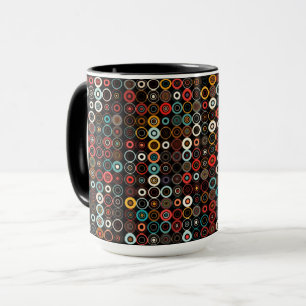 Boho Vibes Mug: Modern Retro Circles Mug