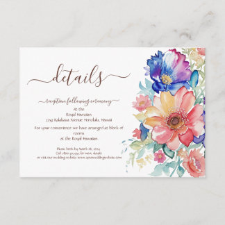 Boho Vibrant Flowers Enclosure Card
