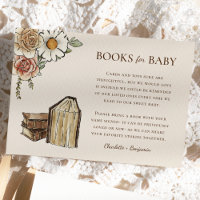 Boho Vintage Floral Baby Shower Books For Baby