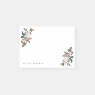 Boho vintage floral personalized post-it notes