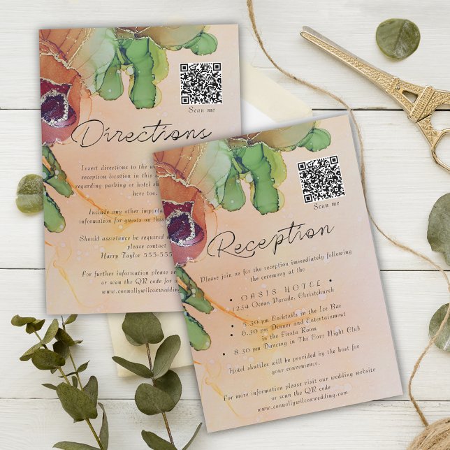 Boho Vintage Floral Wedding Information Card (Creator Uploaded)