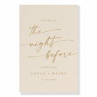 Boho Vintage Gold Welcome The Night Before Sign