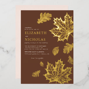 Boho Vintage Leaves Rustic Fall Terracotta Wedding