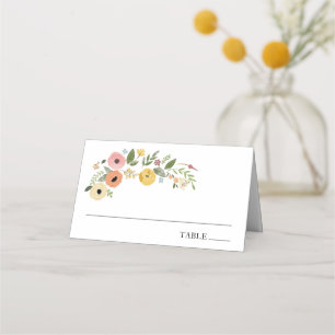 Boho vintage Nom Floral Cartes de Place