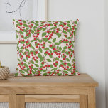 Boho Vintage Red Cherries Summer Bridal Shower Throw Pillow<br><div class="desc">Cute Summer Vintage Red Cherries Boho Nature Bridal Shower Throw Pillow</div>