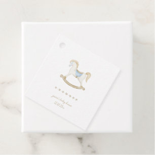 Boho Vintage Rocking Horse Cowboy Baby Shower Favour Tags