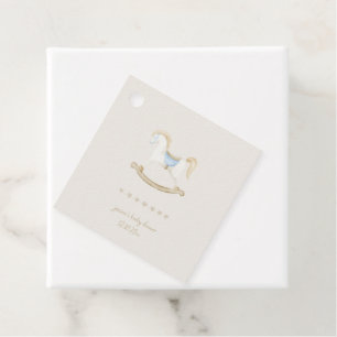 Boho Vintage Rocking Horse Cowboy Baby Shower Favour Tags