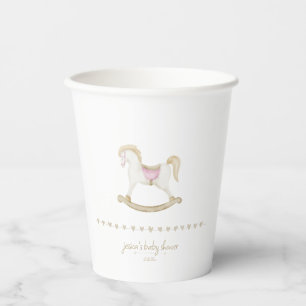 Boho Vintage Rocking Horse Cowboy Baby Shower Paper Cups