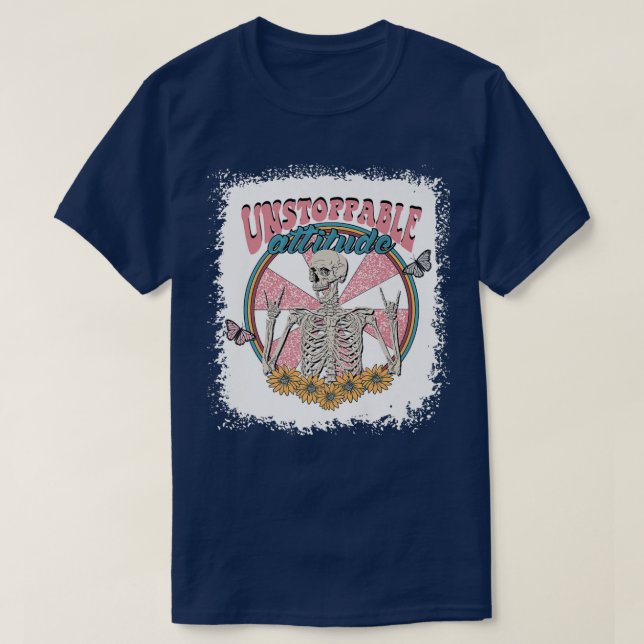 Boho Vintage Unstoppable Attitude Womens Sarcastic T-Shirt (Design Front)