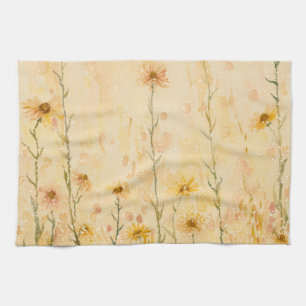 Boho Vintage Wildflowers Kitchen Towel