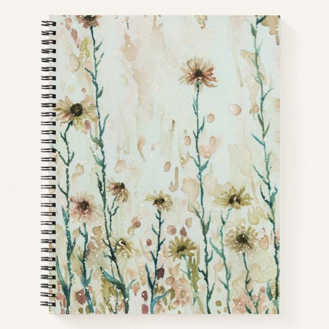 Boho Vintage Wildflowers Notebook (Front)