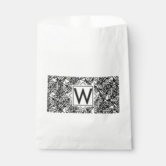 Boho W Monogram Favour Bag (Front)