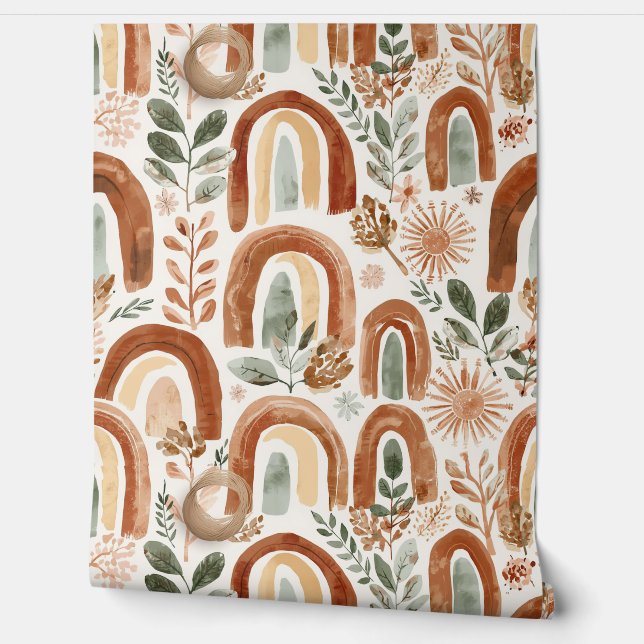 Boho Wallpaper, Patterned Boho Wallpaper (Unrolling)