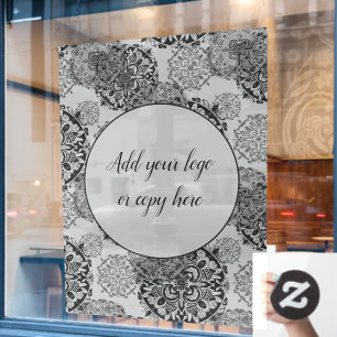 Boho Warm Greys Mandalas  Window Cling