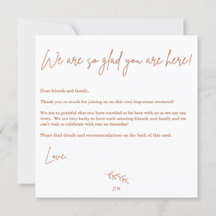 Boho Warm Wedding Welcome Card