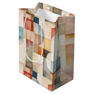 Boho Watercolor Abstract Art Medium Gift Bag