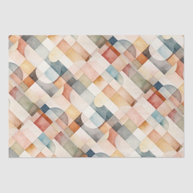 Boho Watercolor Abstract Art Tissue Paper (Front)