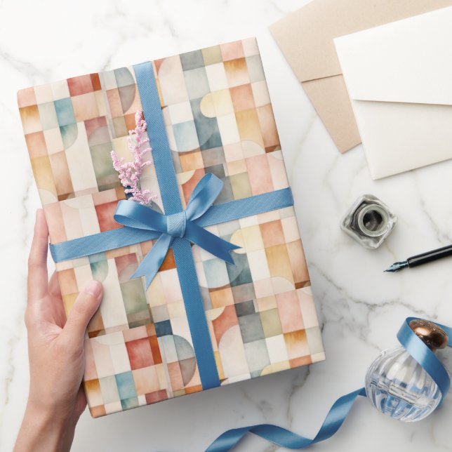 Boho Watercolor Abstract Art Wrapping Paper (Gifting)