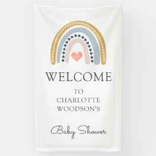 Boho Watercolor Arc-en-ciel bannière Baby shower
