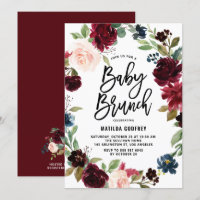 Boho Watercolor Autumn Wreath Baby Shower Brunch