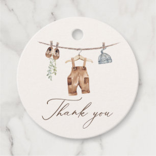 Boho Watercolor Baby Clothes Boy Baby Shower Favour Tags
