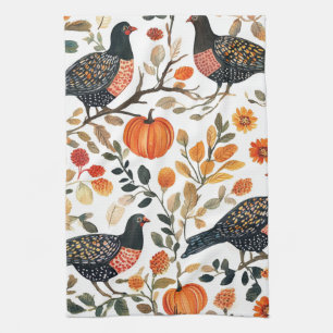 Boho Watercolor Birds – Artistic Nature-Inspired  Kitchen Towel