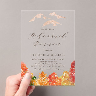 Boho Watercolor Cactus Summer Rehearsal Dinner Acrylic Invitations