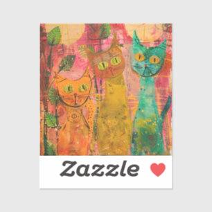 Boho Watercolor Cats – Earthy Feline Art (2)