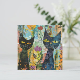 Boho Watercolor Cats – Earthy Feline Art (4)