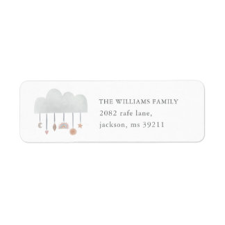 Boho Watercolor Cloud Baby shower de genre Adresse