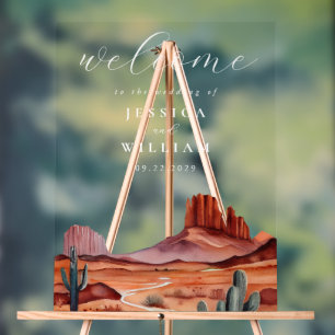 Boho Watercolor Desert Mariage Welcome