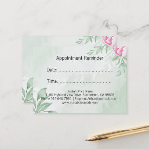Boho Watercolor Eucalyptus Greenery Appointment Card