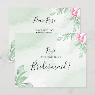 Boho Watercolor Eucalyptus Greenery Bridesmaid  Invitation Postcard