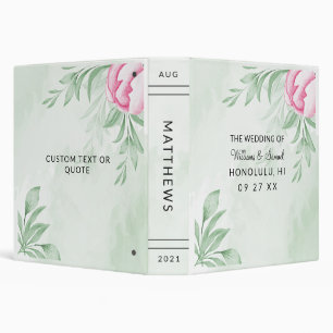 Boho Watercolor Eucalyptus Leaves Greenery Wedding Binder