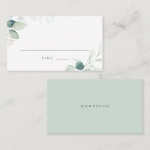 Boho Watercolor Eucalyptus Leaves Wedding Place Ca Card