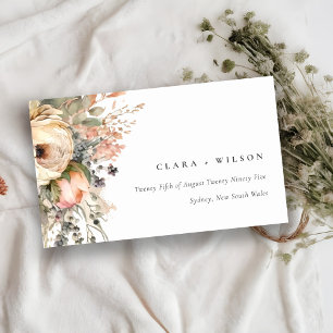Boho Watercolor Fall Autumn Floral Wedding Website Enclosure Card