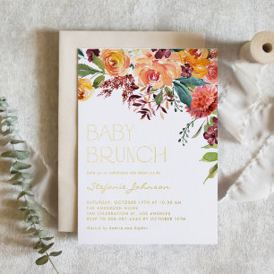 Boho Watercolor Fall Floral Bouquet Baby Brunch