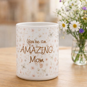 Boho Watercolor Floral Amazing Mom Mother's Day Coffee Mug