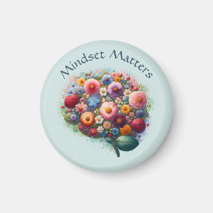 Boho Watercolor Floral Positive Mindset Quote Magnet