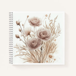 Boho Watercolor Floral Spiral Notebook – Elegant