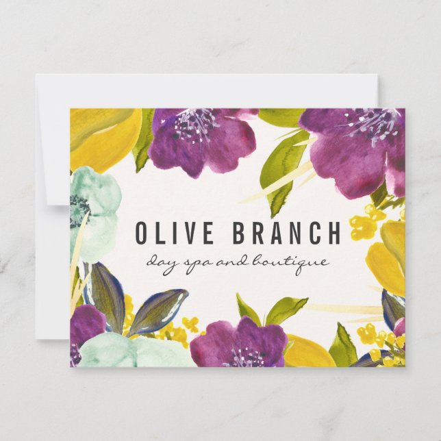 Boho Watercolor Flowers | Floral Gift Certificate (Front)
