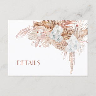 Boho Watercolor Flowers Wedding Details Enclosure Card